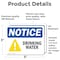 Signmission Drinking Water, 5 in W x Rectangle, Vinyl Decal OS-2PACK-NS-D-35-L-15507 - alternate 2